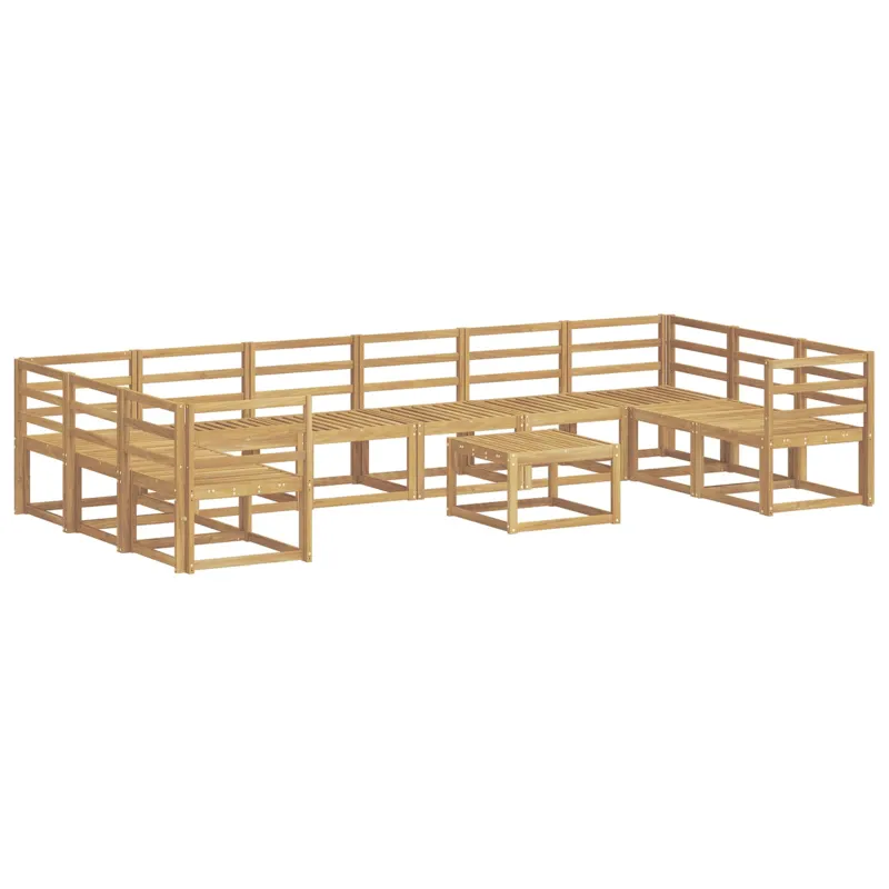 Lauko sofos komplektas 11 pcs Balta Kietos akacijos mediena
