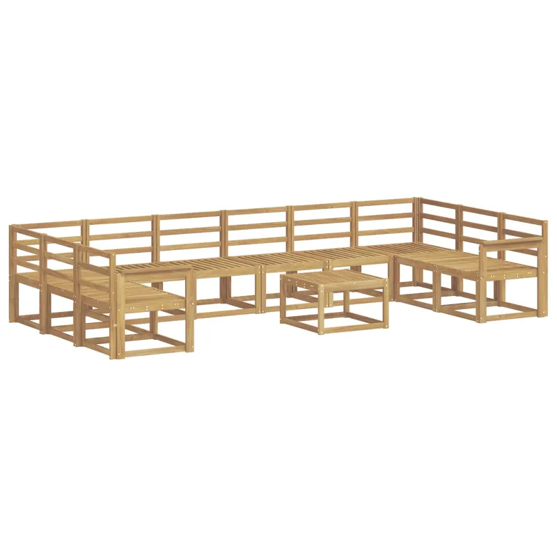 Lauko sofos komplektas 11 pcs Balta Kietos akacijos mediena