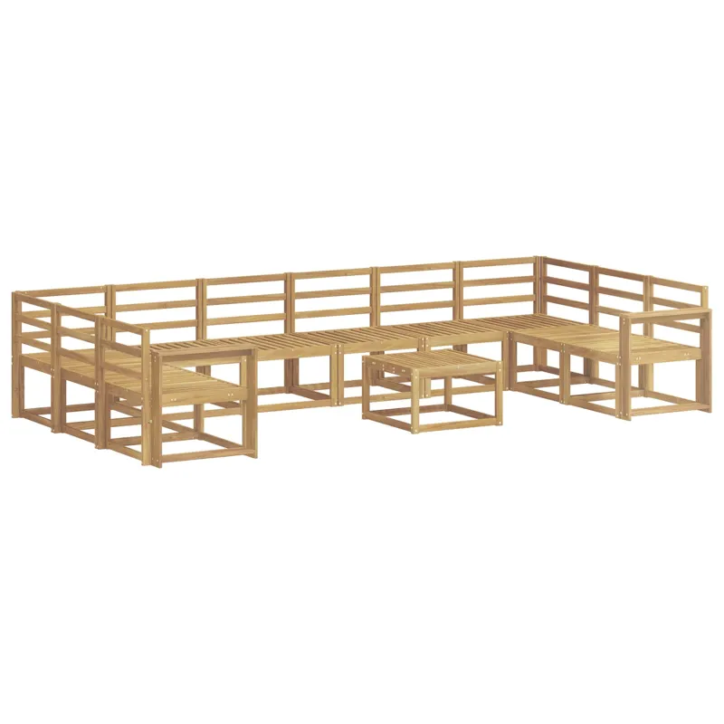 Lauko sofos komplektas 11 pcs Balta Kietos akacijos mediena