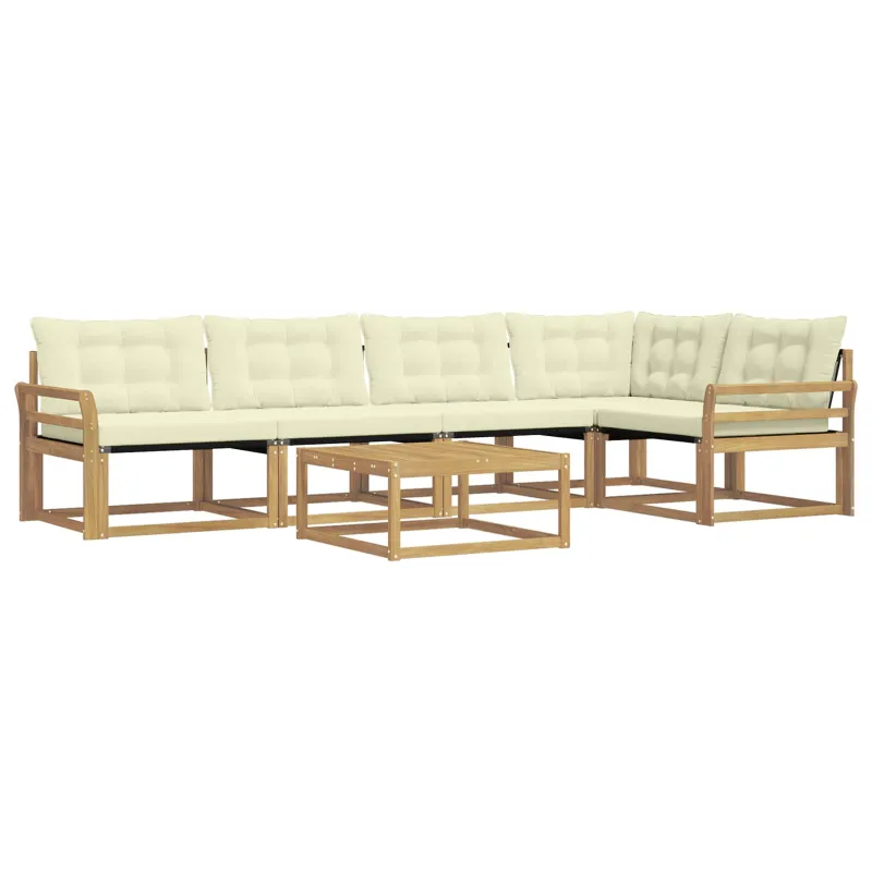 Lauko sofos komplektas 6 pcs Balta ir kreminė 79 x 79 x 37 cm