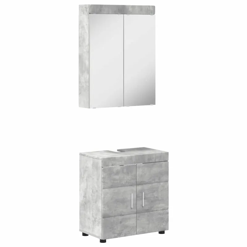 Vonios baldų rinkinys TULUM 2 pcs Betono pilka 60 x 34 x 63 cm