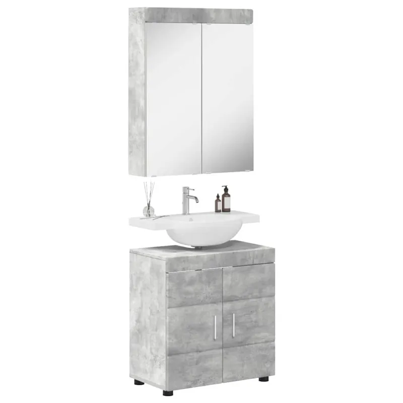 Vonios baldų rinkinys TULUM 2 pcs Betono pilka 60 x 34 x 63 cm
