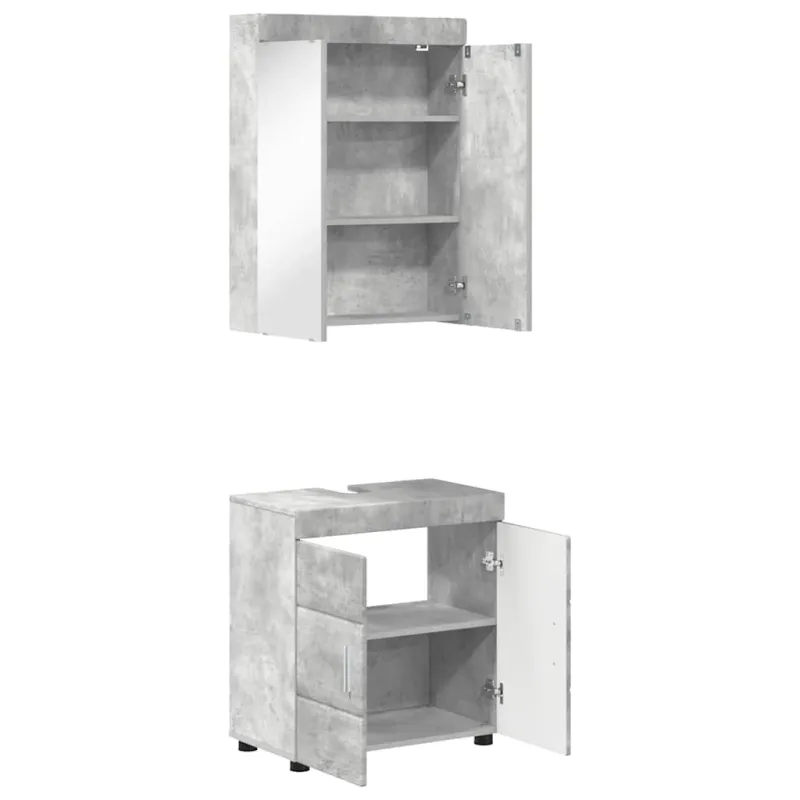 Vonios baldų rinkinys TULUM 2 pcs Betono pilka 60 x 34 x 63 cm