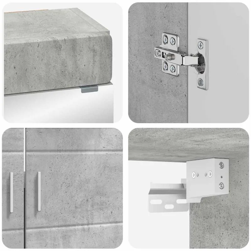 Vonios baldų rinkinys TULUM 2 pcs Betono pilka 60 x 34 x 63 cm