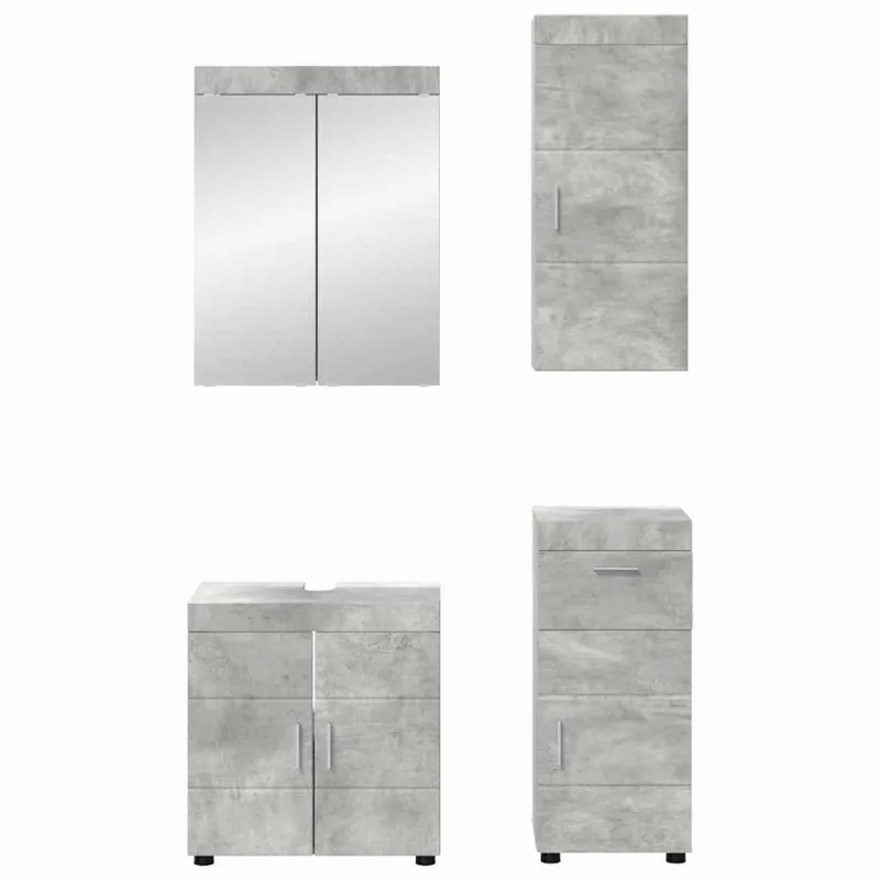 Vonios baldų rinkinys TULUM 4 pcs Betono pilka 60 x 34 x 63 cm