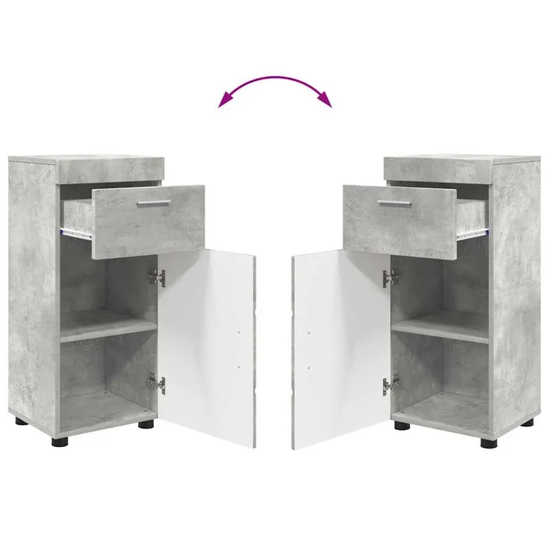 Vonios baldų rinkinys TULUM 4 pcs Betono pilka 60 x 34 x 63 cm