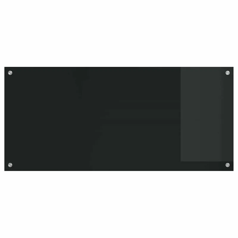 Virtuvės atbraila 2 pcs Juoda 110 x 50 cm grūdintas stiklas