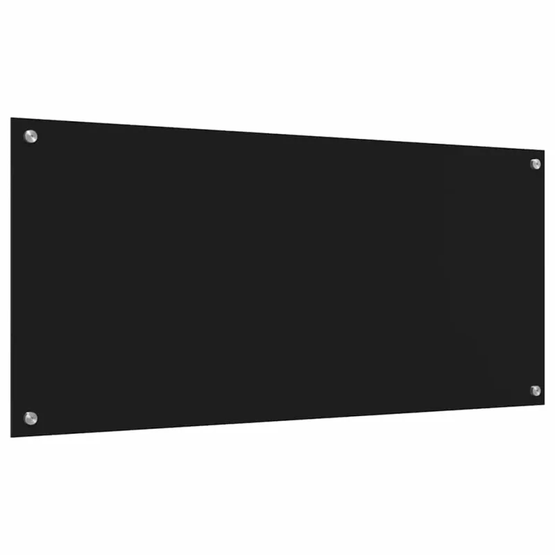 Virtuvės atbraila 2 pcs Juoda 110 x 50 cm grūdintas stiklas