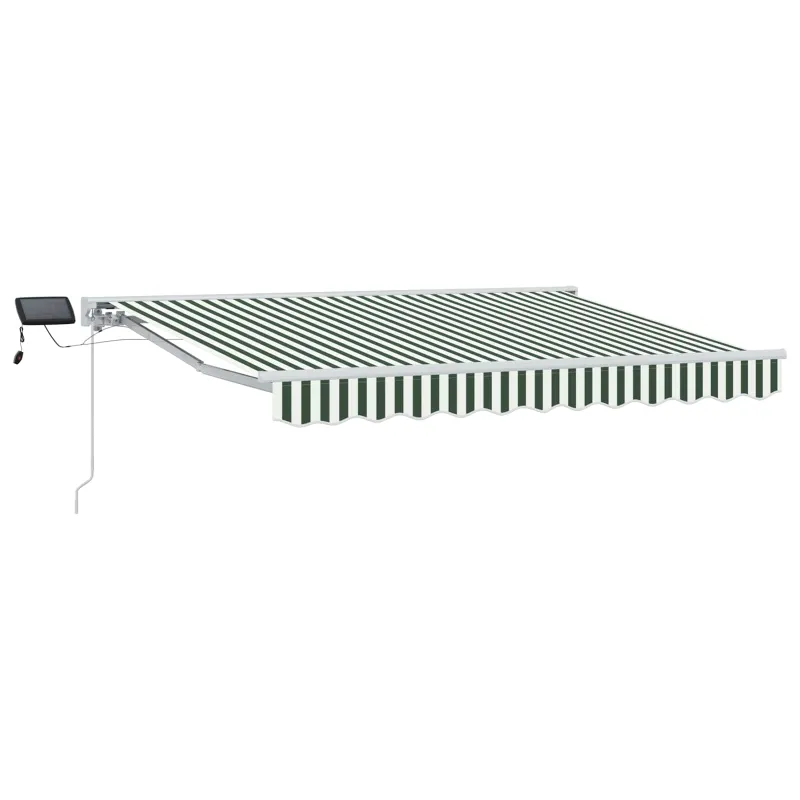 Rankinis markizės rėmas su LED Žalia ir balta 3,5 x 2 m