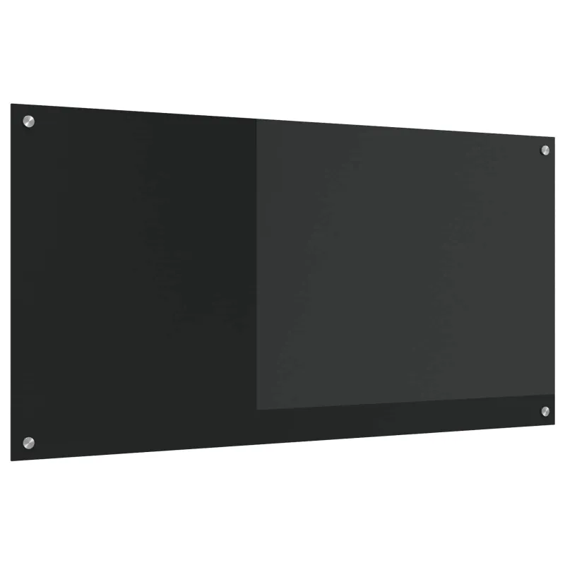 Virtuvės atbraila Juoda 120 x 60 cm grūdintas stiklas