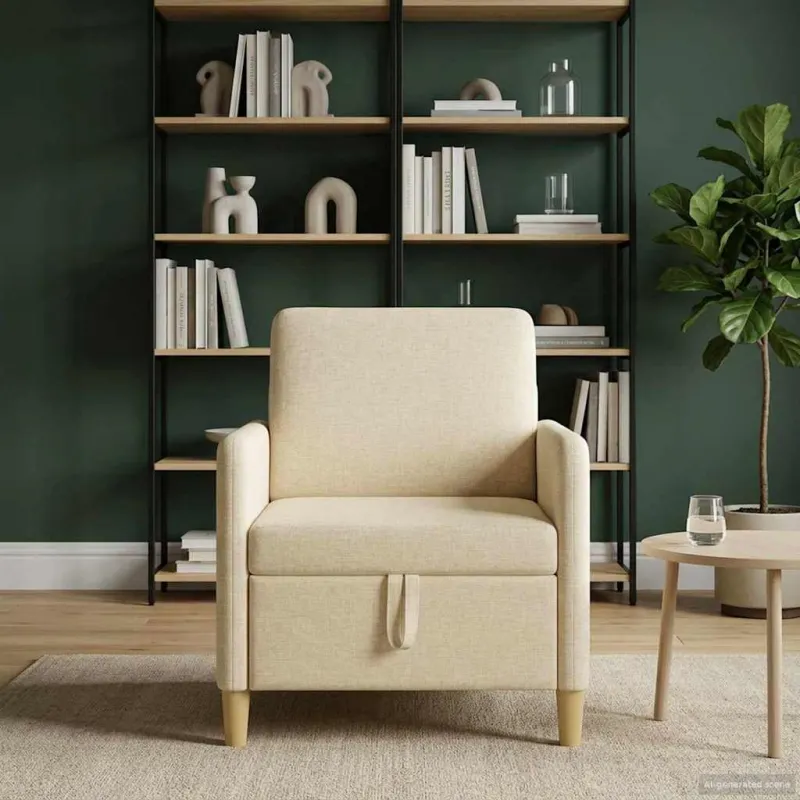 Sofa su saugojimo vieta Kreminė 72 x 78 x 87 cm Poliesteris