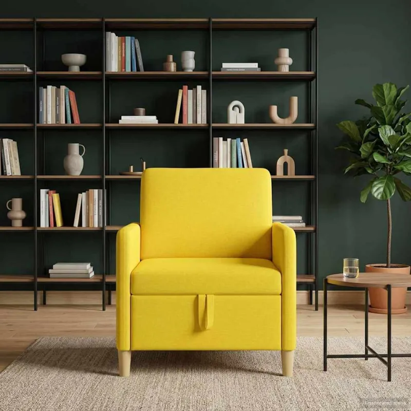 Sofa su saugojimo vieta Šviesi geltona 72 x 78 x 87 cm