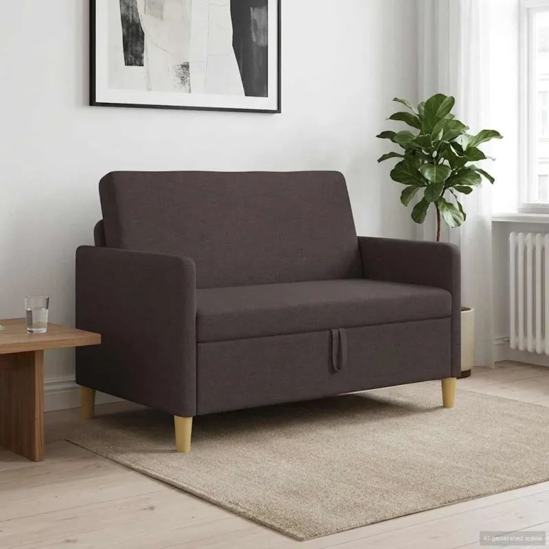Sofa su saugojimo vieta Tamsiai rudas 122 x 78 x 87 cm