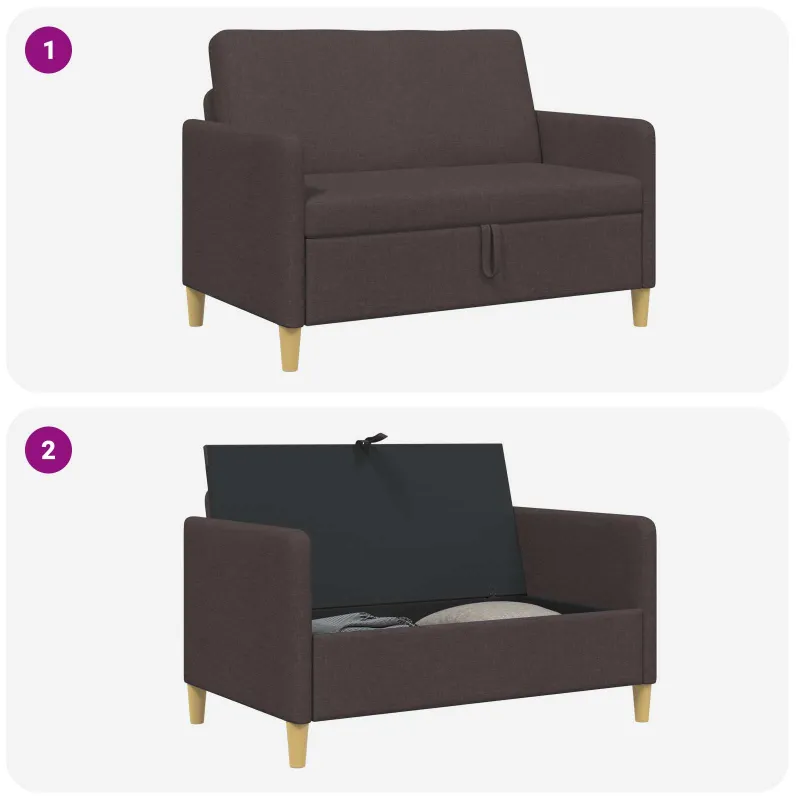 Sofa su saugojimo vieta Tamsiai rudas 122 x 78 x 87 cm