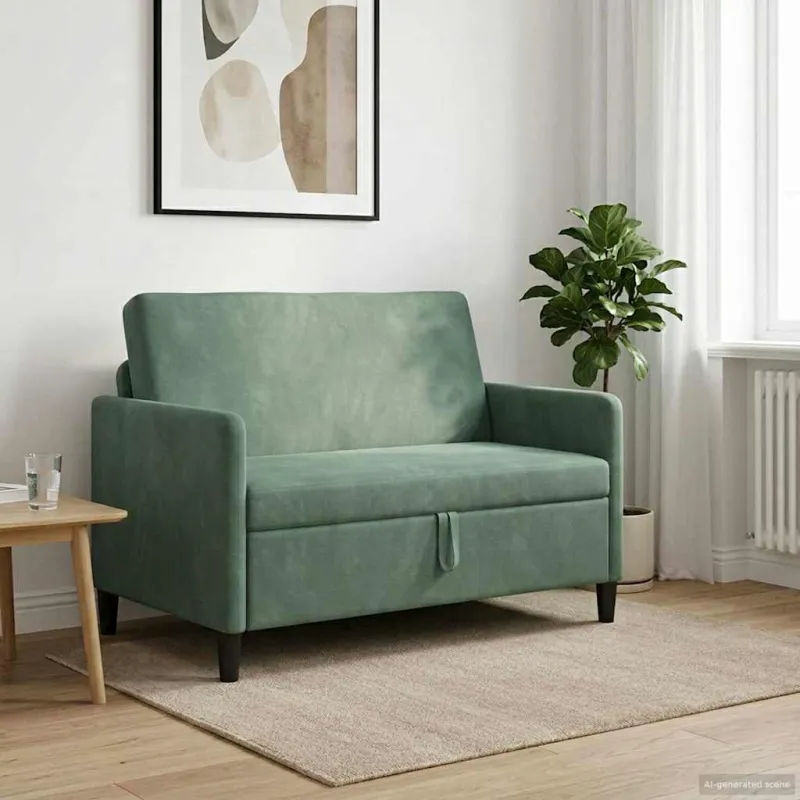 Sofa su saugojimo vieta Jūrinė žalia 122 x 78 x 87 cm