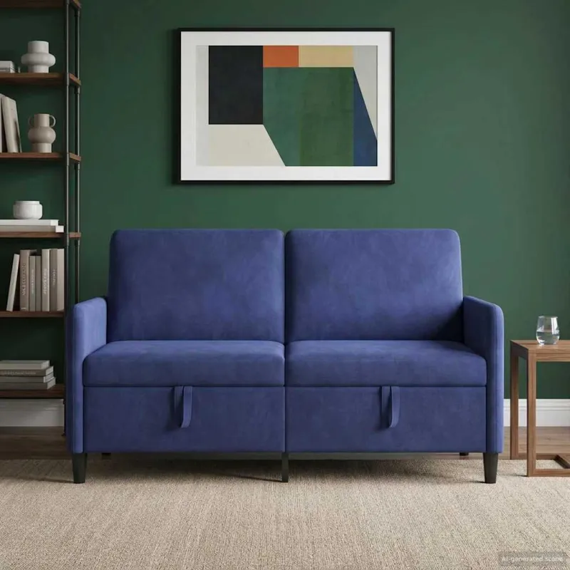 Sofa su saugojimo vieta Policijos mėlyna 152 x 78 x 87 cm