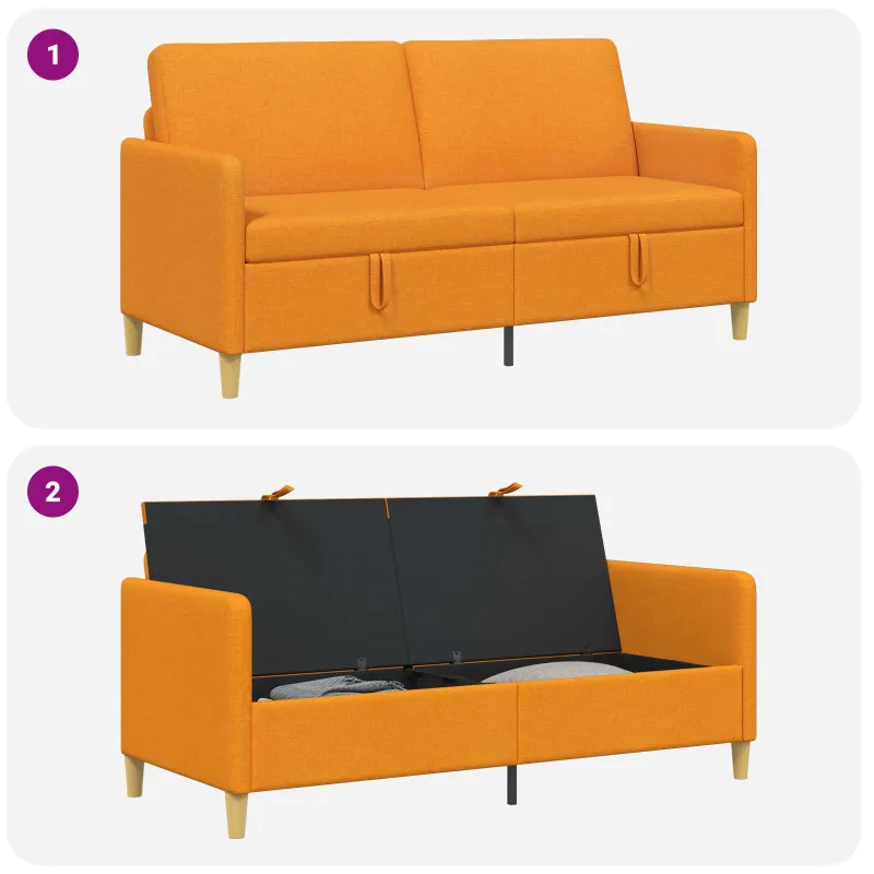 Sofa su saugojimo vieta Tamsiai geltona 172 x 78 x 87 cm