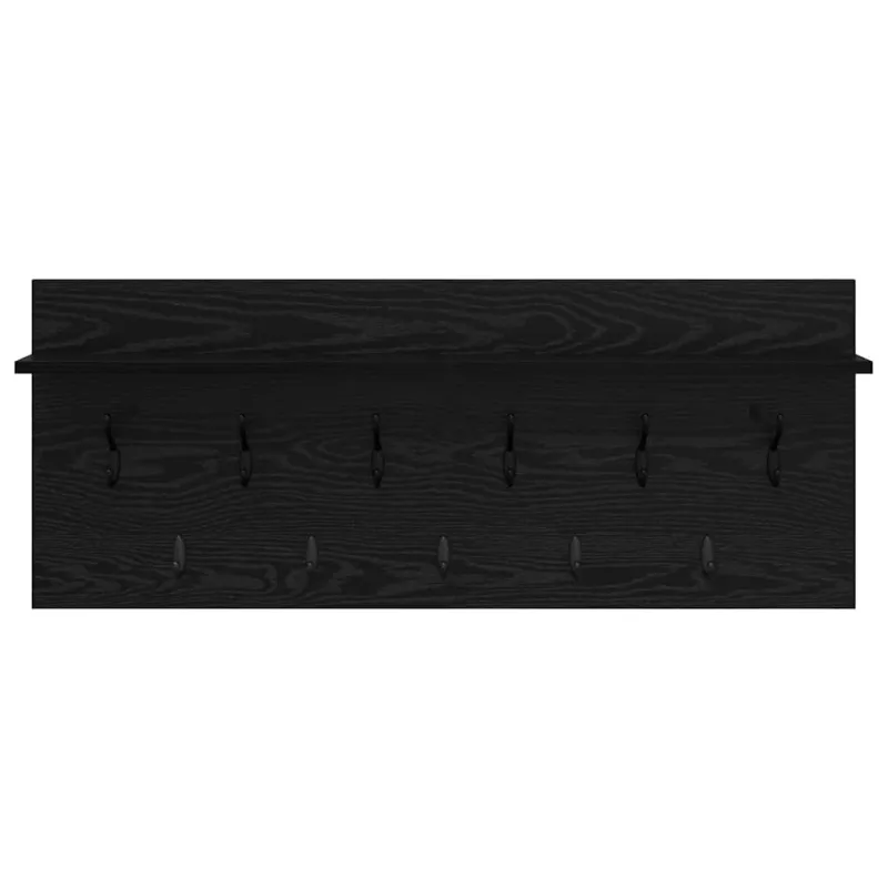 Prikabinamas paltas su lentyna Juodas ąžuolas 100 x 40 x 12 cm