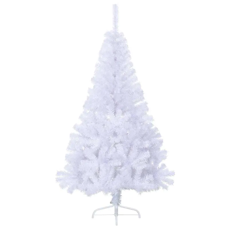 Dirbtinė pusinė Kalėdų eglutė su stovu, balta, 150cm, PVC