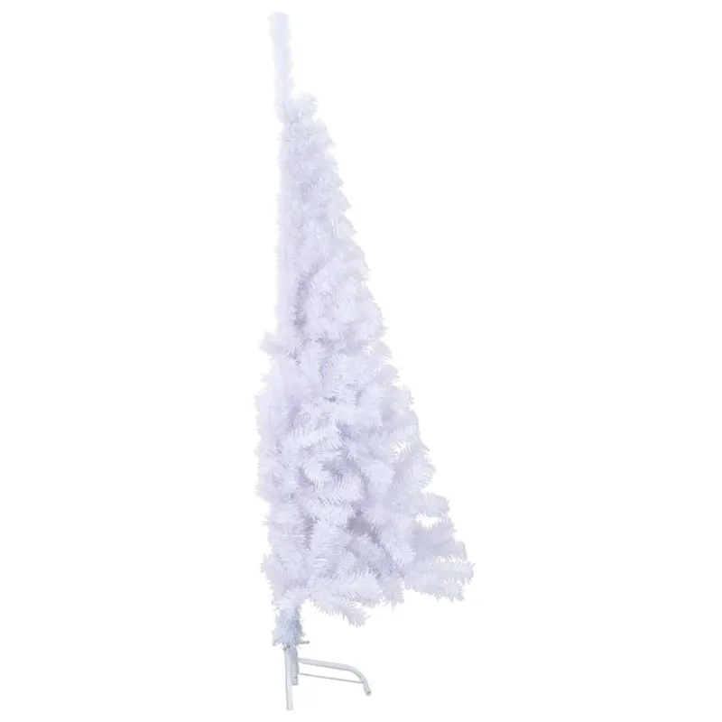 Dirbtinė pusinė Kalėdų eglutė su stovu, balta, 150cm, PVC