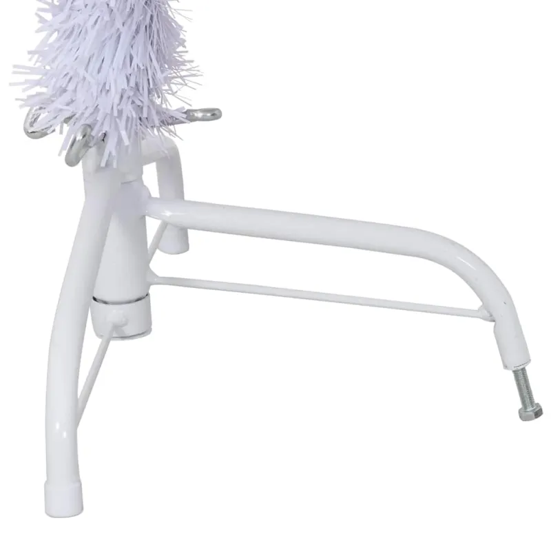 Dirbtinė pusinė Kalėdų eglutė su stovu, balta, 150cm, PVC