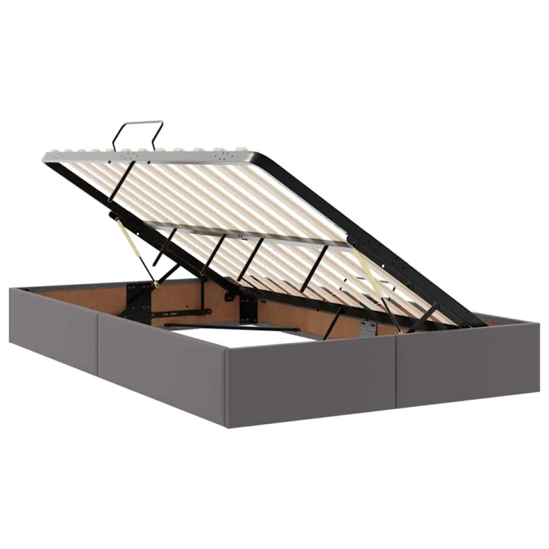 Lova su daiktų laikymo vieta ir LED su LED Pilka 120 x 200 cm