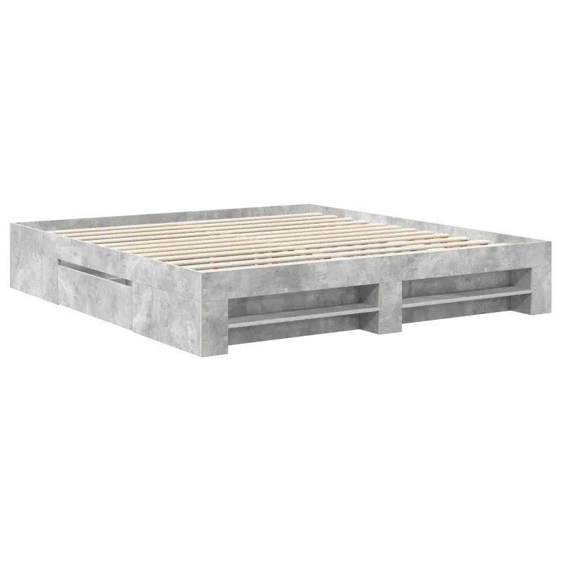 Lovos rėmas Betono pilka 200 x 200 cm Apdirbta mediena