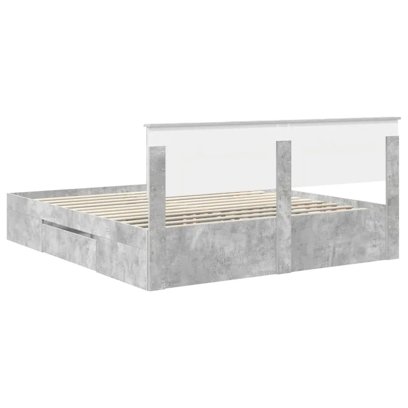 Lovos rėmas Betono pilka 200 x 200 cm Apdirbta mediena