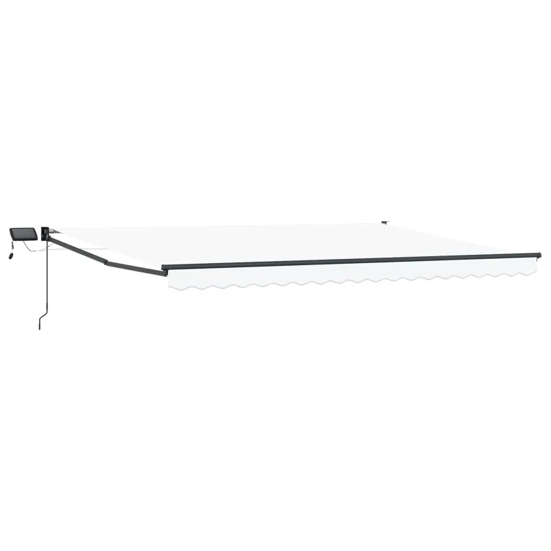Rankinė ištraukiama markizė su LED Balta ir antracito 4,5 × 3 m