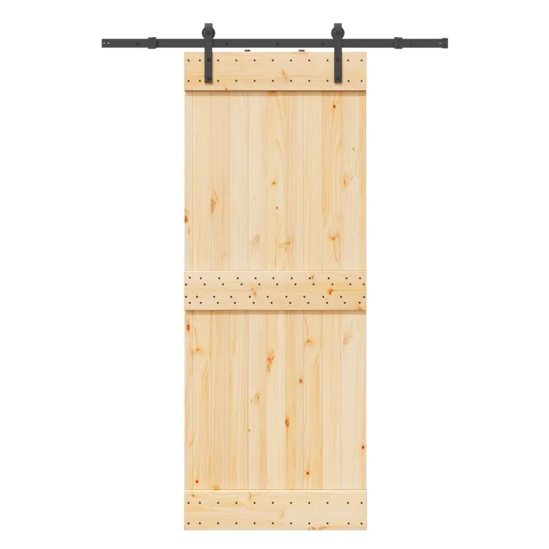 Slankios durys NARVIK Natūrali ir juoda 80 x 210 cm (152,5 cm)