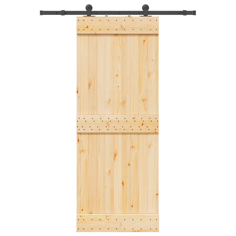 Slankios durys NARVIK Natūrali ir juoda 80 x 210 cm (152,5 cm)