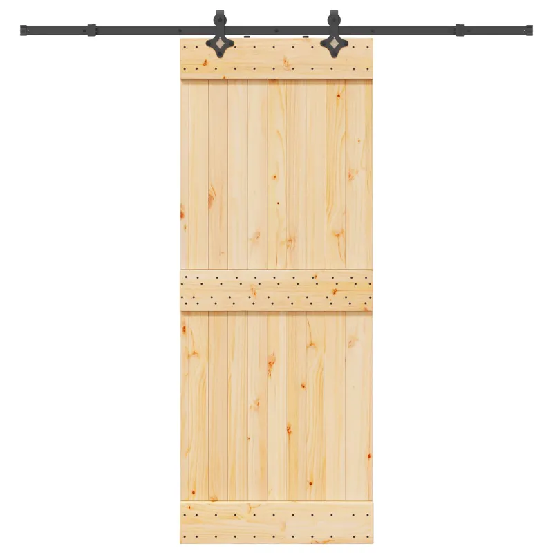 Slankios durys NARVIK Natūrali ir juoda 80 x 210 cm (213,5 cm)