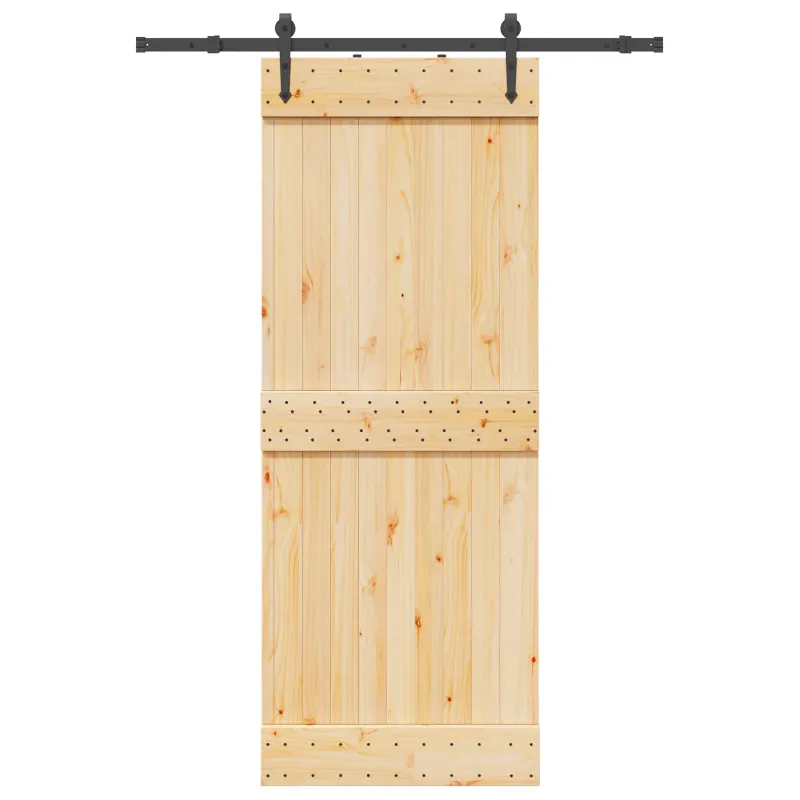 Slankios durys NARVIK Natūrali ir juoda 80 x 210 cm (152,5 cm)