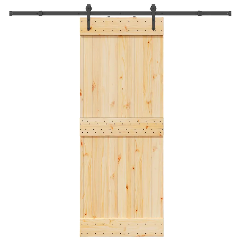 Slankios durys NARVIK Natūrali ir juoda 80 x 210 cm (213,5 cm)