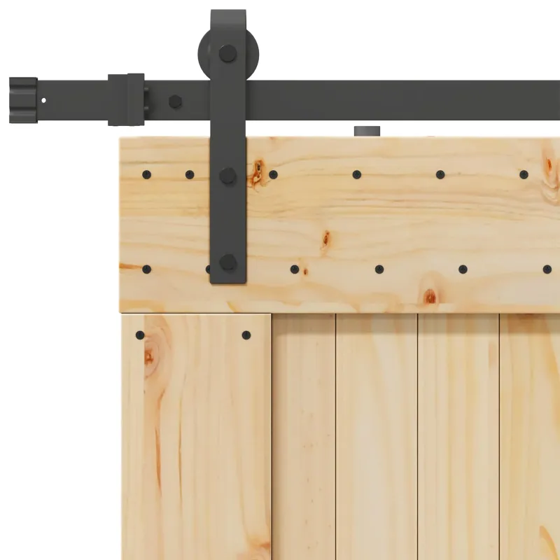 Slankios durys NARVIK Natūrali ir juoda 80 x 210 cm (213,5 cm)
