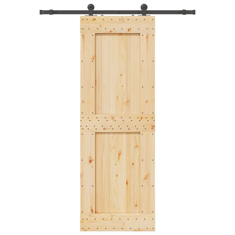 Slankios durys NARVIK Natūrali ir juoda 80 x 210 cm (152,5 cm)