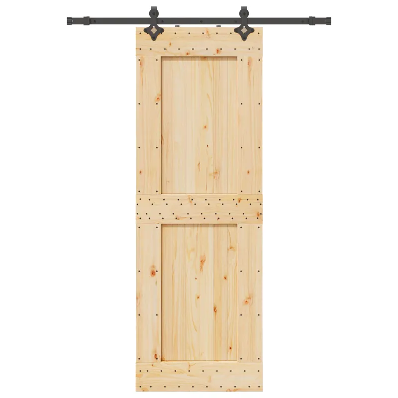 Slankios durys NARVIK Natūrali ir juoda 80 x 210 cm (152,5 cm)