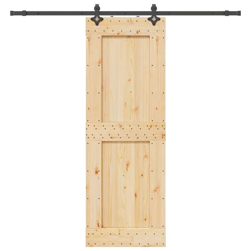 Slankios durys NARVIK Natūrali ir juoda 80 x 210 cm (213,5 cm)