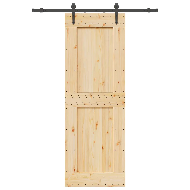 Slankios durys NARVIK Natūrali ir juoda 80 x 210 cm (152,5 cm)