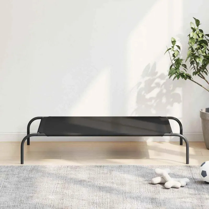 paaukštinta šunų lova juoda 110x65x20 cm Oksfordo audinys