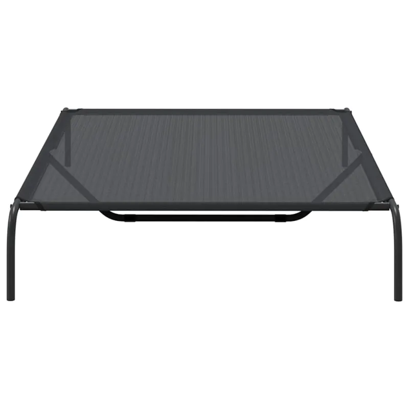 paaukštinta lova šuniui juoda 150x90x20 cm tekstilės ir plieno