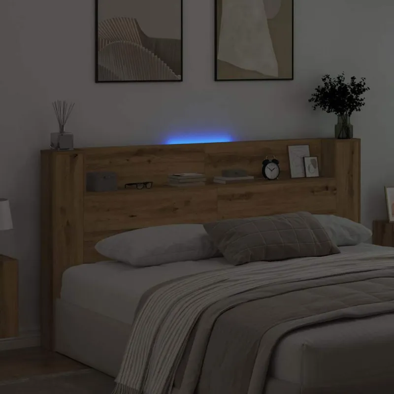 LED galvūgalis su saugojimu Artisano ąžuolo Apdirbta mediena