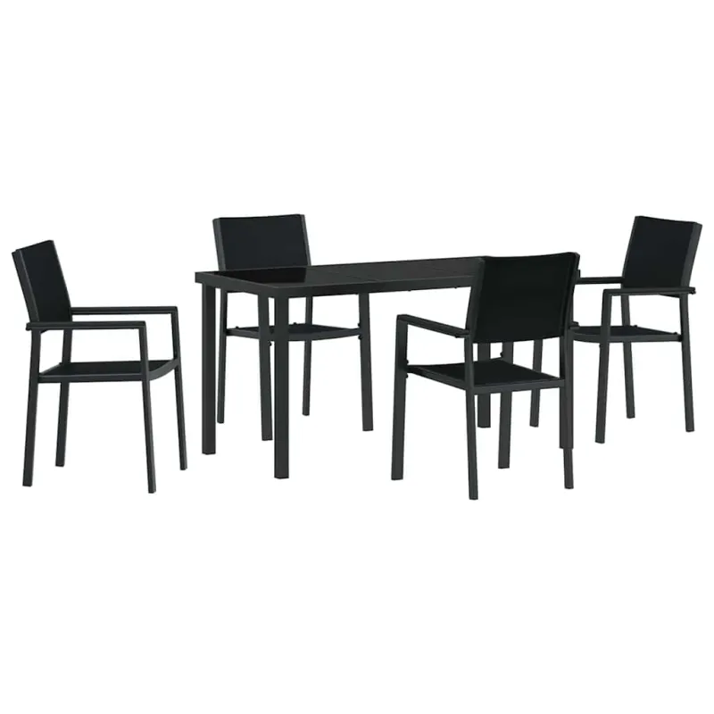 Sodo valgomojo komplektas 5 pcs Juoda