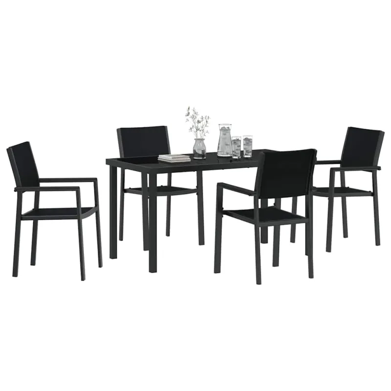 Sodo valgomojo komplektas 5 pcs Juoda