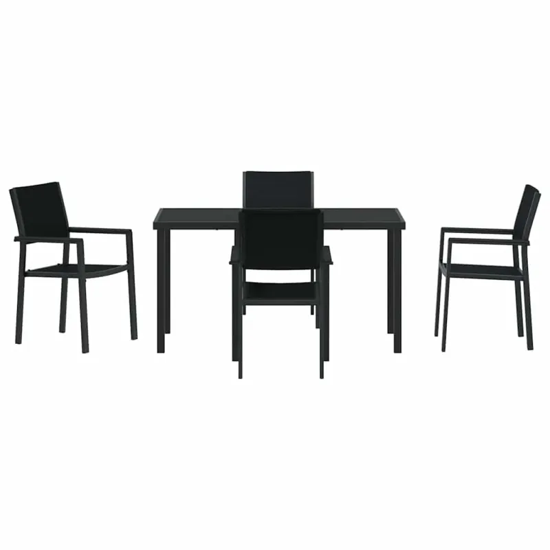 Sodo valgomojo komplektas 5 pcs Juoda