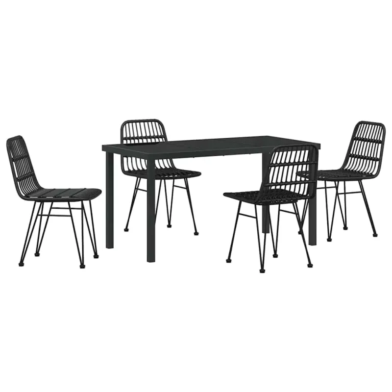 Sodo valgomojo komplektas 5 pcs Juoda