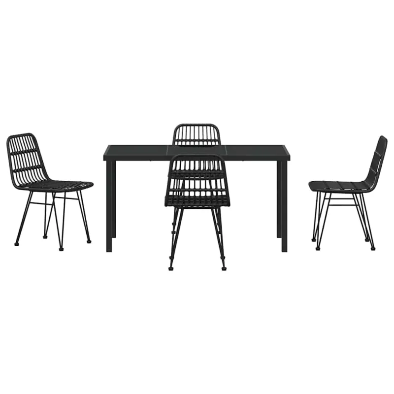 Sodo valgomojo komplektas 5 pcs Juoda