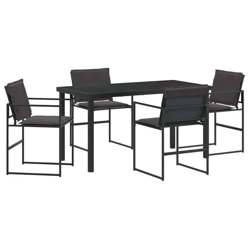 Sodo valgomojo komplektas 5 pcs Juoda 140 x 70 x 73 cm