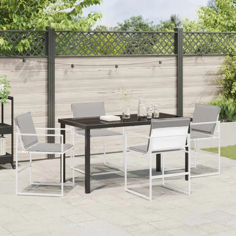 Sodo valgomojo komplektas 5 pcs Balta 140 x 70 x 73 cm
