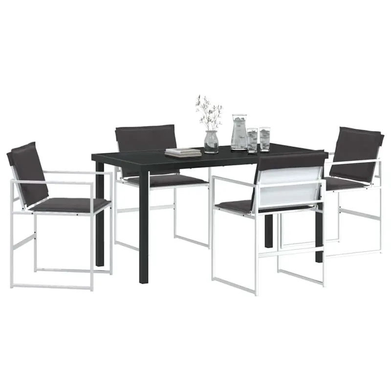 Sodo valgomojo komplektas 5 pcs Balta 140 x 70 x 73 cm